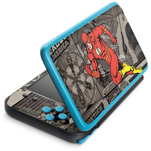 DC Comics The Flash Vintage Action pose pattern Nintendo 2DS XL (2017) Skin